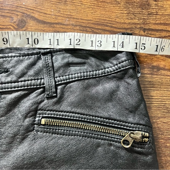 Free People Vegan Leather Pant With Zips Size 4 Black Goth Grunge Witchycore - Picture 2 of 15
